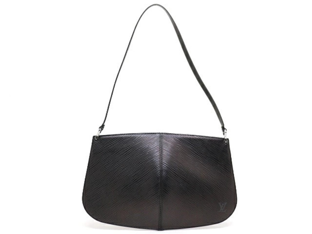 LOUIS VUITTON Bag Pochette Demilune Handbag Epi Noir Black